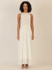 APART Sukienka w kolorze kremowym rozmiar: 34. Brązowe sukienki Apart, bez wzorów, bez kołnierzyka, bez ramiączek, maxi. Za 260.99 zł.