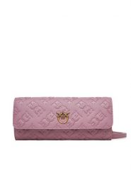 PINKO Duży Portfel Damski Love Tiny Birds Wallet C 103765 A1YB Fioletowy. Fioletowe portfele Pinko, bez wzorów, ze skóry. Za 599.99 zł.