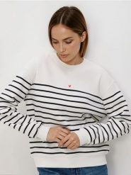 Bluza w paski z haftem - wielobarwny. Bluzy Reserved, l, bez wzorów, z bawełny, bez kaptura. Za 89.99 zł.