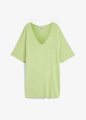 Długi T-shirt z mieszanki wiskozy. Czerwone t-shirty bonprix, bez wzorów, z wiskozy, bez kołnierzyka, bez ramiączek. Za 44.99 zł.