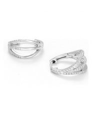 ATELIER DU DIAMANT Złote kolczyki-kreole "Yui" z diamentami rozmiar: onesize. Szare kolczyki ATELIER DU DIAMANT, z diamentem, złote. Za 2,501.99 zł.