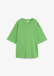 Długi T-shirt z dzianiny interlock. Brązowe t-shirty bonprix, bez wzorów, z dzianiny, bez kołnierzyka, bez ramiączek. Za 67.99 zł.