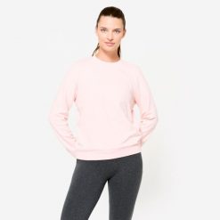 Bluza damska Domyos Gym & Pilates. Czerwone bluzy DOMYOS, s, bez wzorów, z bawełny, bez kaptura. Za 49.99 zł.