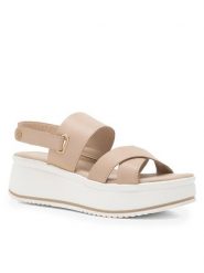Lasocki Sandały DELEY ARC-4883-09 Beżowy. Brązowe sandały Lasocki, bez wzorów, ze skóry, bez obcasa, na koturnie, bez zapięcia. Za 159.99 zł.