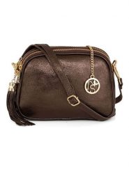 Pia Sassi Skórzana torebka "Monte Sparagio" w kolorze miedzianym - 23 x 17 x 7 cm rozmiar: onesize. Brązowe torby na ramię Pia Sassi, bez wzorów, z materiału, na ramię, bez dodatków. Za 208.99 zł.