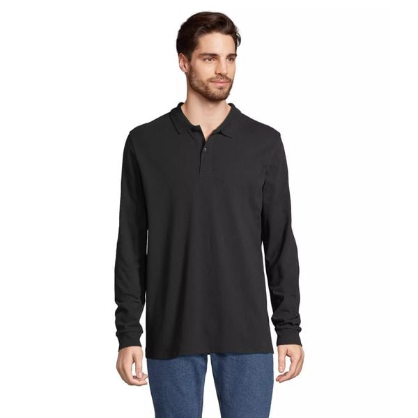 Koszulka polo z długim rękawem Sol's Planet. Czarne bluzki SOL'S, s, bez wzorów, bez kołnierzyka, bez ramiączek. Za 179.50 zł.