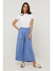 Lin Passion Lniane spodnie w kolorze niebieskim rozmiar: 38/40. Niebieskie spodnie materiałowe Lin Passion, bez wzorów, ze lnu, z standardowym stanem. Za 121.99 zł.