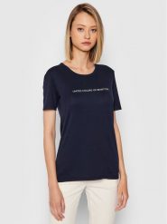 United Colors Of Benetton T-Shirt 3GA2E16A2 Granatowy Regular Fit. Niebieskie t-shirty United Colors of Benetton, xs, bez wzorów, z bawełny, bez kołnierzyka, bez ramiączek. Za 49.99 zł.
