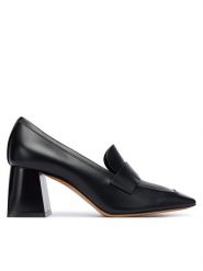 Max Mara Półbuty Hregentmoc 2524526032600 Czarny. Czarne czółenka Max Mara, bez wzorów, ze skóry, bez obcasa, na obcasie, bez zapięcia. Za 2,439.00 zł.