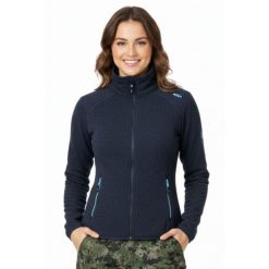 Bluza turystyczna damska CMP. Niebieskie bluzy CMP, bez wzorów, z poliesteru, bez kaptura. Za 216.70 zł.