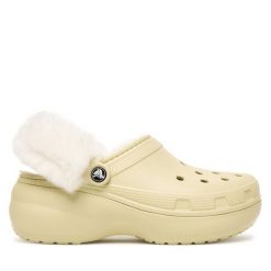 Klapki Crocs. Brązowe klapki Crocs, bez wzorów, bez obcasa. Za 309.99 zł.