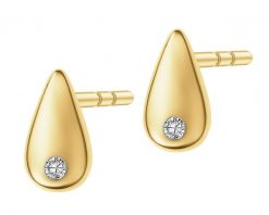 Kolczyki z żółtego złota z diamentami - łezki - 0,01 ct - próba 375. Żółte kolczyki Apart, z diamentem, złote. Za 949.00 zł.