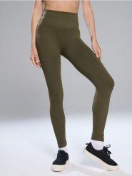 Prążkowane legginsy - zielony. Zielone legginsy Sinsay, l, bez wzorów, prążkowane. Za 39.99 zł.