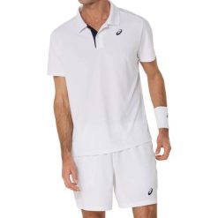 Polo Asics Court. Białe koszulki polo Asics, m, bez wzorów, z materiału, bez kołnierzyka, bez ramiączek. Za 232.95 zł.