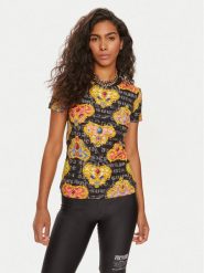 Versace Jeans Couture T-Shirt 76HAH6B8 Czarny Slim Fit. Czarne t-shirty Versace Jeans Couture, xs, bez wzorów, z bawełny, bez kołnierzyka, bez ramiączek. Za 1,009.00 zł.