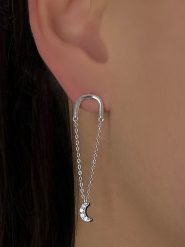 Les Favorites Srebrny kolczyk-wkrętka z cyrkoniami rozmiar: onesize. Szare kolczyki Les Favorites, z cyrkonią, srebrne. Za 34.99 zł.