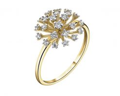 Pierścionek z żółtego złota z brylantami - 0,32 ct - próba 585. Żółte pierścionki Apart, z brylantem, złote. Za 3,990.00 zł.