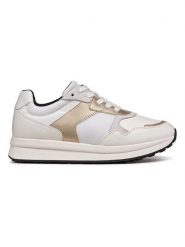 Geox Sneakersy "Runntix" w kolorze złoto-kremowym rozmiar: 38. Brązowe trampki Geox, bez wzorów, z materiału, bez zapięcia. Za 215.71 zł.