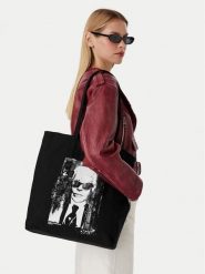 Karl Lagerfeld Jeans Torebka B3W50039 Czarny. Czarne shopper Karl Lagerfeld Jeans, bez wzorów, z jeansu, bez dodatków. Za 299.99 zł.