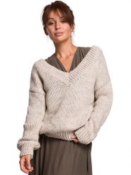 Be Wear Sweter w kolorze beżowym rozmiar: S/M. Brązowe swetry Be Wear, m, bez wzorów, z wełny, bez ramiączek. Za 216.95 zł.