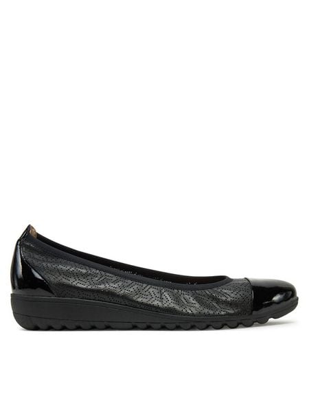 Caprice Baleriny 9-22103-42 Czarny. Czarne baleriny Caprice, bez wzorów, ze skóry, bez obcasa. Za 150.99 zł.