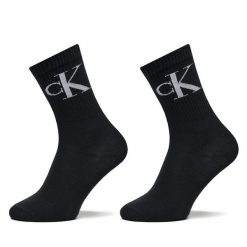 Skarpety długie Calvin Klein Jeans. Czarne skarpety Calvin Klein Jeans, bez wzorów, z jeansu. Za 69.99 zł.