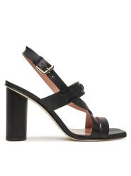 Pollini Sandały SA16358C0MTC0000 Czarny. Czarne sandały Pollini, bez wzorów, ze skóry, bez obcasa, na słupku, bez zapięcia. Za 1,419.00 zł.