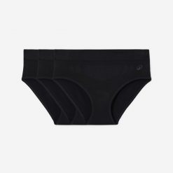 Majtki damskie 3 sztuki. Czarne bielizna sportowa DECATHLON, l, bez wzorów, z elastanu. Za 69.99 zł.