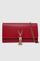 VALENTINO Czerwona kopertówka Divina Pochette. Czerwone kopertówki Valentino by Mario Valentino, bez wzorów, duże, bez dodatków. W wyprzedaży za 205.99 zł.