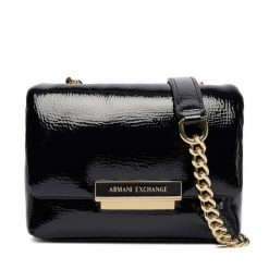 Torebka Armani Exchange. Czarne torebki klasyczne Armani Exchange, bez wzorów, bez dodatków. Za 589.99 zł.