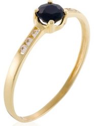 OR ÉCLAT Złoty pierścionek "Carré mystérieux" z cyrkoniami i szafirem rozmiar: 50. Niebieskie pierścionki OR ÉCLAT, z cyrkonią, złote. Za 761.99 zł.