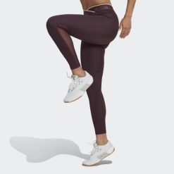 Damskie elastyczne legginsy w kształcie litery V adidas Techfit. Czerwone legginsy Adidas, xl, bez wzorów. W wyprzedaży za 179.15 zł.
