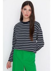 Trendyol Bluza w kolorze czarno-białym rozmiar: L. Białe bluzy Trendyol, l, bez wzorów, bez kaptura. Za 52.99 zł.