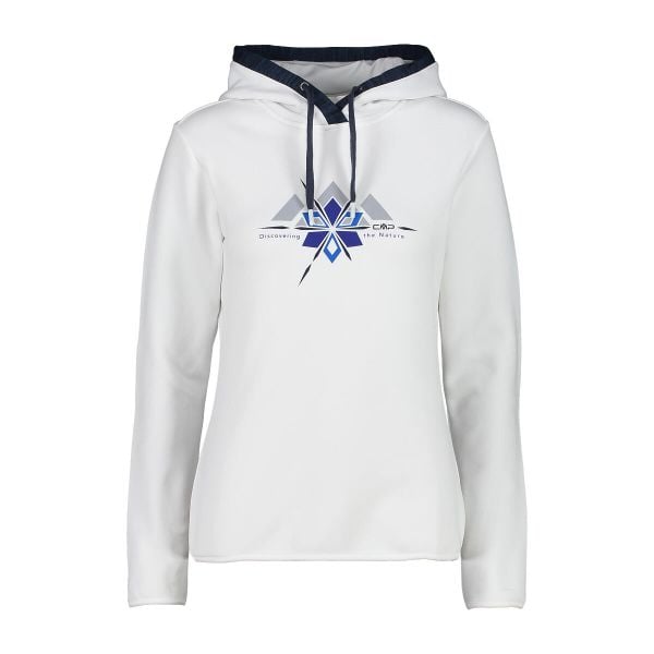 Bluza damska z kapturem CMP. Białe bluzy CMP, bez wzorów, z materiału, z kapturem. Za 288.95 zł.