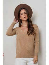 Soft Cashmere Sweter w kolorze karmelowym rozmiar: 34/36. Brązowe swetry Soft Cashmere, bez wzorów, z koronki, bez ramiączek. Za 150.02 zł.