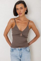 TOP GIGI KAKAO L - Flawless. Topy Flawless, l, bez wzorów, z bawełny, bez kołnierzyka, bez ramiączek. Za 167.00 zł.