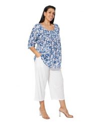 Aller Simplement Bluzka w kolorze niebieskim rozmiar: 42/44. Niebieskie bluzki Aller Simplement, bez wzorów, z bawełny, klasyczne, bez kołnierzyka, bez ramiączek. Za 148.45 zł.