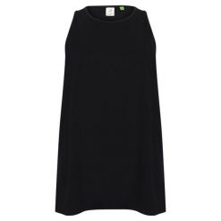 Koszulka Damska Z Odkrytymi Plecami. Czarne bluzki TOMBO, bez wzorów, sportowe, bez kołnierzyka, bez ramiączek. Za 95.99 zł.