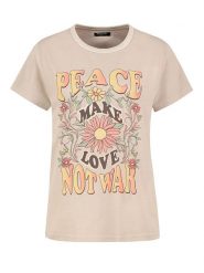 Sublevel Koszulka w kolorze beżowym rozmiar: XS. Brązowe bluzki Sublevel, xs, bez wzorów, z bawełny, bez kołnierzyka, bez ramiączek. Za 43.99 zł.