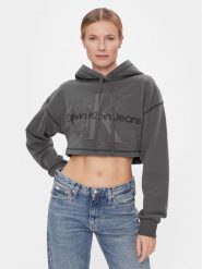 Calvin Klein Jeans Bluza Hero Monologo Short Hoodie J20J222540 Szary Regular Fit. Szare bluzy Calvin Klein Jeans, m, bez wzorów, z bawełny, bez kaptura. Za 339.99 zł.