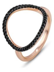 DI GIORGIO Pozłacany pierścionek z cyrkoniami rozmiar: 58. Czarne pierścionki DI GIORGIO, z cyrkonią, pozłacane. Za 161.73 zł.