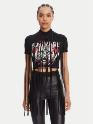 Versace Jeans Couture T-Shirt 78HAHE01 Czarny Slim Fit. Czarne t-shirty Versace Jeans Couture, m, bez wzorów, z bawełny, bez kołnierzyka, bez ramiączek. Za 579.99 zł.