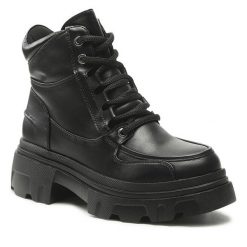 Trzewiki Jenny Fairy. Czarne botki Jenny Fairy, bez wzorów, bez obcasa, na płaskiej podeszwie, bez zapięcia. Za 199.99 zł.