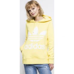 Adidas Originals - Bluza. Białe bluzy Adidas Originals, z nadrukiem, z bawełny, z kapturem. Za 279.90 zł.