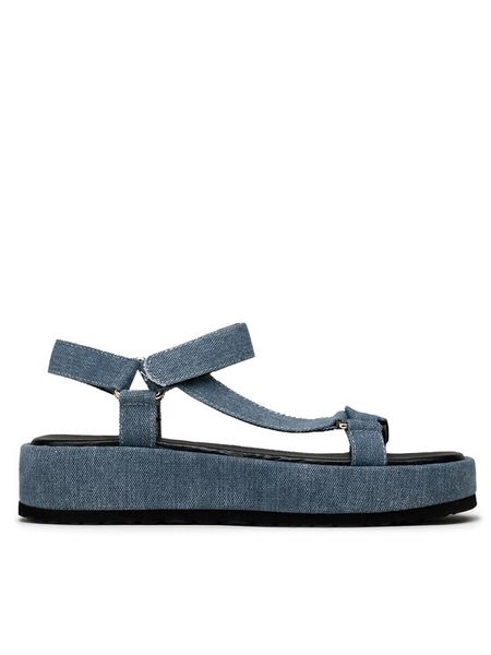 Jenny Fairy Sandały WS108-14 Niebieski. Niebieskie sandały Jenny Fairy, bez wzorów, z materiału, bez obcasa, na płaskiej podeszwie, bez zapięcia. Za 139.99 zł.