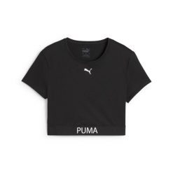 Damska koszulka o skróconym kroju PUMA STRONG PUMA. Czarne bluzki Puma, bez wzorów, sportowe, bez kołnierzyka, bez ramiączek. Za 129.00 zł.