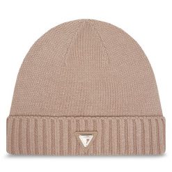 Czapka Guess. Brązowe czapki Guess, z aplikacjami. Za 159.99 zł.