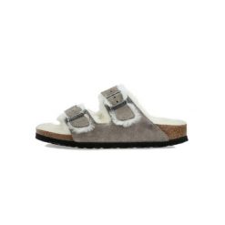 Unisex sandały Birkenstock Arizona Shearling szare wąskie 1017403. Szare sandały Birkenstock, bez wzorów, z materiału, eleganckie, bez obcasa, bez zapięcia. Za 479.00 zł.