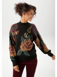 Aniston Sweter w kolorze czarno-jasnobrązowym rozmiar: 38. Czarne swetry Aniston, bez wzorów, bez ramiączek. Za 65.54 zł.