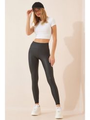 Happiness Istanbul Legginsy w kolorze czarnym rozmiar: 36. Czarne legginsy Happiness Istanbul, bez wzorów, z podwyższonym stanem. Za 79.21 zł.